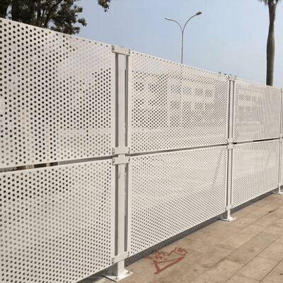 Perforated Metal Punched Plate Warehouse Fence For Separation