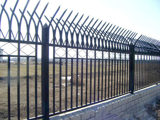 2 Or 3 Rails Metal Picket Fence Panel Wrought Iron Fence Security Trellis Gates