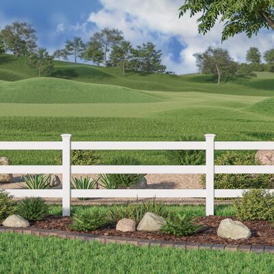 3rails White PVC Vinyl Ranch Fencing Maintenance Free UV Resistant And Waterproof